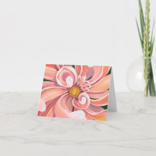 Remerciements Peachy Pink Dahlia - Carte de voeux vierge
