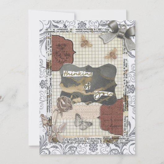 Remerciements Penser à vous Dire la carte de voeux (Devant)