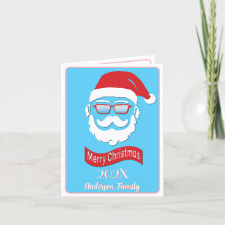 Remerciements Père Noël drôle hipster style carte de Noël