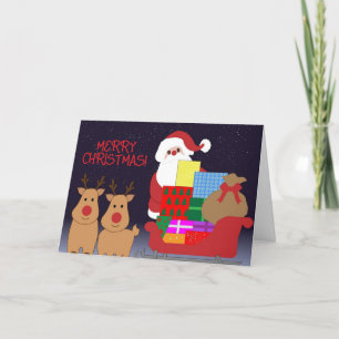 REMERCIEMENTS PÈRE NOËL LA CARTE DE NOËL DE SLEIGH KID
