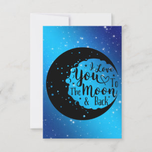 Remerciements Personnalisé Je T'Aime À La Lune Et Carte De Retou