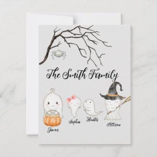 Remerciements Personnalisez la carte Halloween de famille de l'a