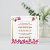 Remerciements Perte florale de mère maman Poem Carte de Sympathi (Debout devant)