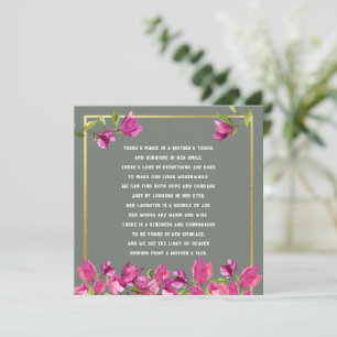 Remerciements Perte florale de mère ou de mère Poème carte de sy
