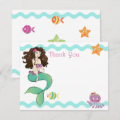 Remerciements Petite carte de note mignonne de sirène 2 (Devant / Derrière)