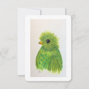 Remerciements Petite carte de voeux d'oiseaux verts