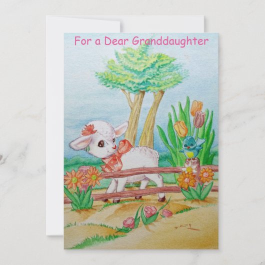 Remerciements Petites-filles de cerfs Carte de voeux de Pâques (Devant)