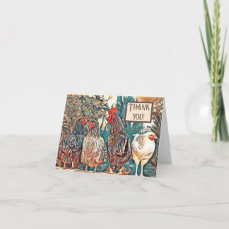 Remerciements Petits poulets, 4 po x 5,6 po Carte de remerciemen