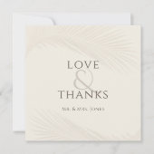 Remerciements Photo Tropical Leaf Mariage plat Carte de remercie (Devant)