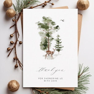 Remerciements Pine Forest Cher Baby shower Carte de remerciement