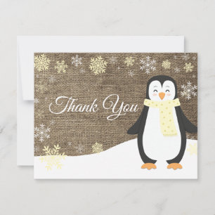 Remerciements Pingouin d'hiver Flocon de neige Carte de remercie
