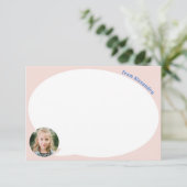Remerciements Pink Kid Photo and Speech Buble Carte de remerciem (Debout devant)