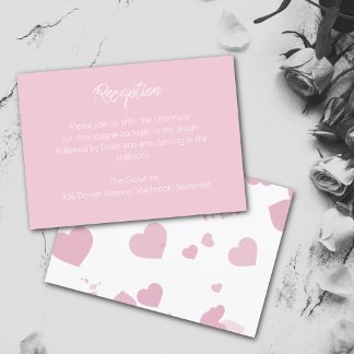 Remerciements Pink Love coeur Mariage Carte de réception