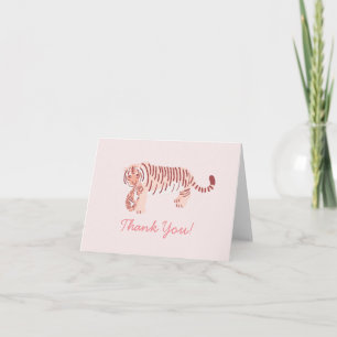 Remerciements Pink Tiger Maman & Cub Baby shower Carte de remerc