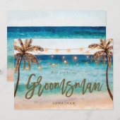 Remerciements plage tropicale être ma carte de proposition de gr (Devant / Derrière)