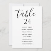 Remerciements Plan de table de mariage Liste de table Carte élég (Devant)