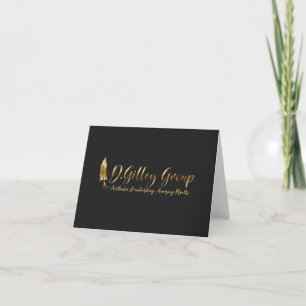 Remerciements Plume d'or D Gilley Group Logo Carte de remercieme