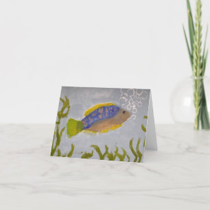 Remerciements Poisson de peinture acrylique avec bulles carte bl