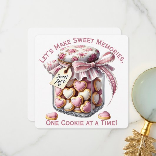 Remerciements Pot à biscuits - Carte de la Saint-Valentin (Devant/Arrière en situation)