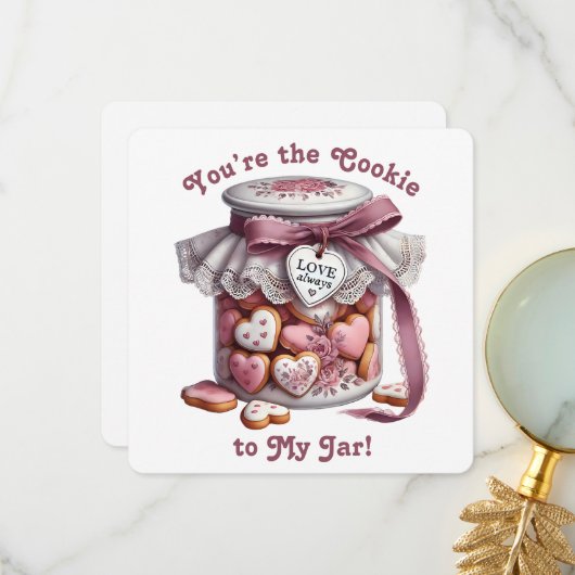 Remerciements Pot à biscuits - Carte de la Saint-Valentin (Devant/Arrière en situation)