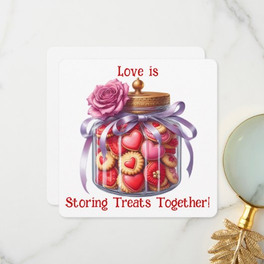 Remerciements Pot à biscuits - Carte de la Saint-Valentin (Devant/Arrière en situation)