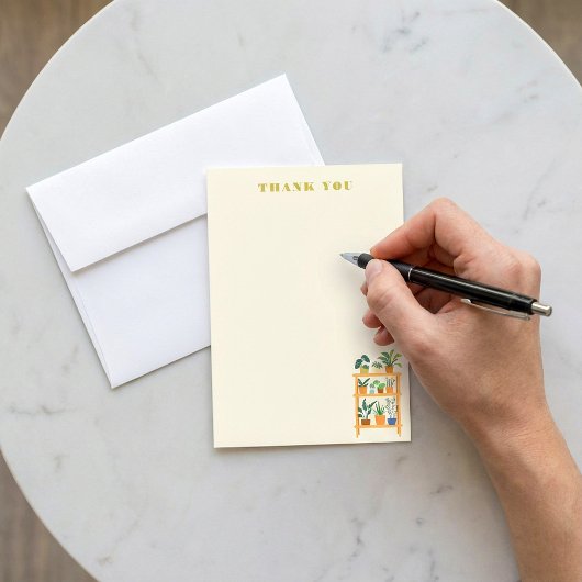 Remerciements Pot Plante en bois carte de note d'illustration