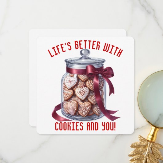 Remerciements Pots à biscuits - Carte de la Saint-Valentin (Devant/Arrière en situation)
