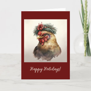 Remerciements Poulet Festif Plié Fête / Carte de Noël