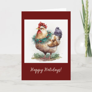 Remerciements Poulet Festif Plié Fête / Carte de Noël