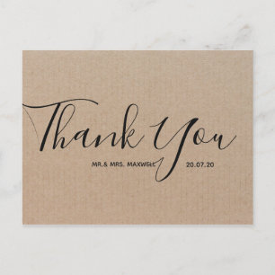 Remerciements pour mariage Carte postale de scri