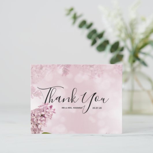 Remerciements pour mariage | Carte postale Script  (Debout devant)