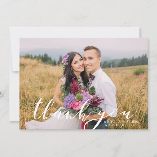 Remerciements Recouvrement de script de calligraphie | Carte de  (Devant)