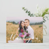 Remerciements Recouvrement de script de calligraphie | Carte de  (Debout devant)