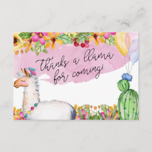 Remerciements Remercie un lama de venir ! Carte