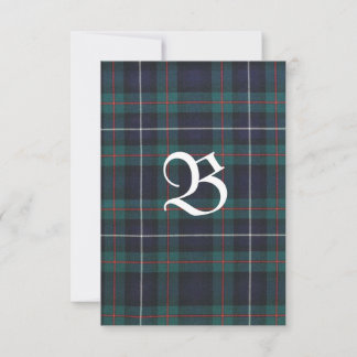 Remerciements Robertson Chasse moderne Tartan Carte de remerciem