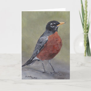 Remerciements Robin Bird Art Carte de voeux pliée