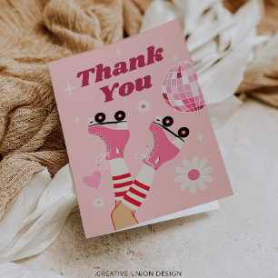 Remerciements Roller Skate Disco Anniversaire Fête Carte de reme