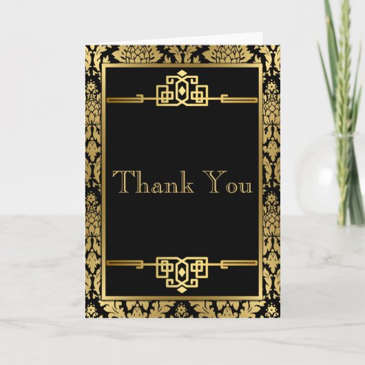 Remerciements RomanceArt d'or DecoThank vous carte de note (Devant)