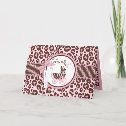 Remerciements Rose B de carte de la fille TY de guépard (Devant)