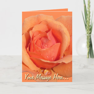 Remerciements Rose de carte Rose orange personnalisé