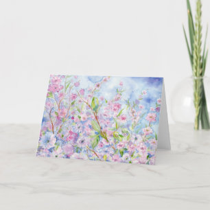 Remerciements rose de Sharon Carte pour notes Blank