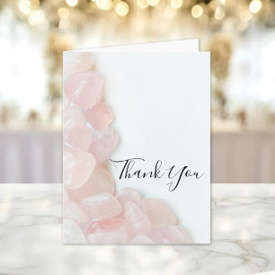 Remerciements Rose Quartz Rose sur Carte de Remerciement de Mari