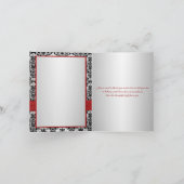 Remerciements RUBAN IMPRIMÉ Carte de remerciement rouge argent n (Intérieur)