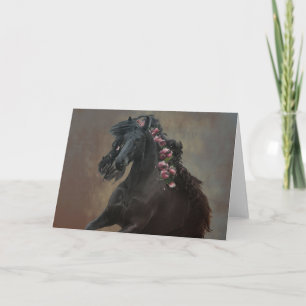 Remerciements Running Friesian - Carte de voeux