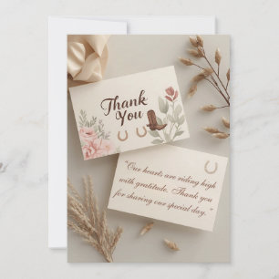 Remerciements Saddle & Sparkle Western Mariage Carte de remercie
