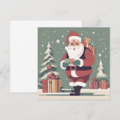 Remerciements Santa Claus carte moderne de Noël du milieu du siè (Devant / Derrière)