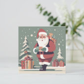 Remerciements Santa Claus carte moderne de Noël du milieu du siè (Debout devant)