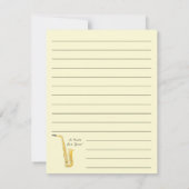 Remerciements Saxophone Musicien Groupe Enseignant Carte de reme (Dos)