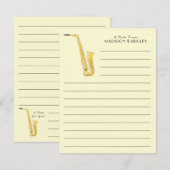 Remerciements Saxophone Musicien Groupe Enseignant Carte de reme (Devant / Derrière)