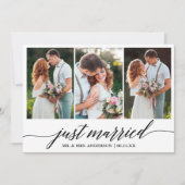 Remerciements Script de calligraphie juste marié Mariage Carte p (Devant)